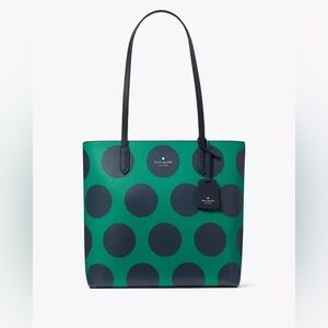 Kate Spade NWT Green and Blue Dot Tote